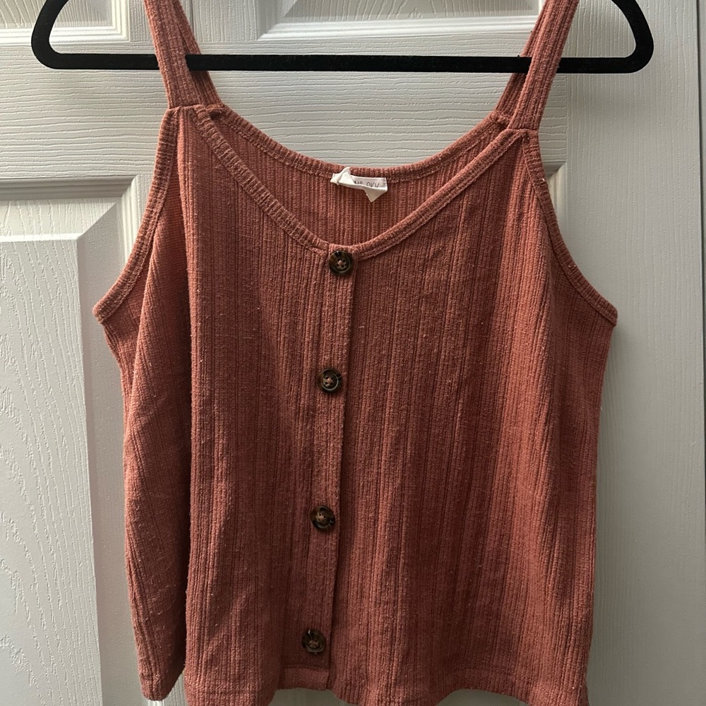 Sienna Sky Button-Down Camisole - Warm Rust